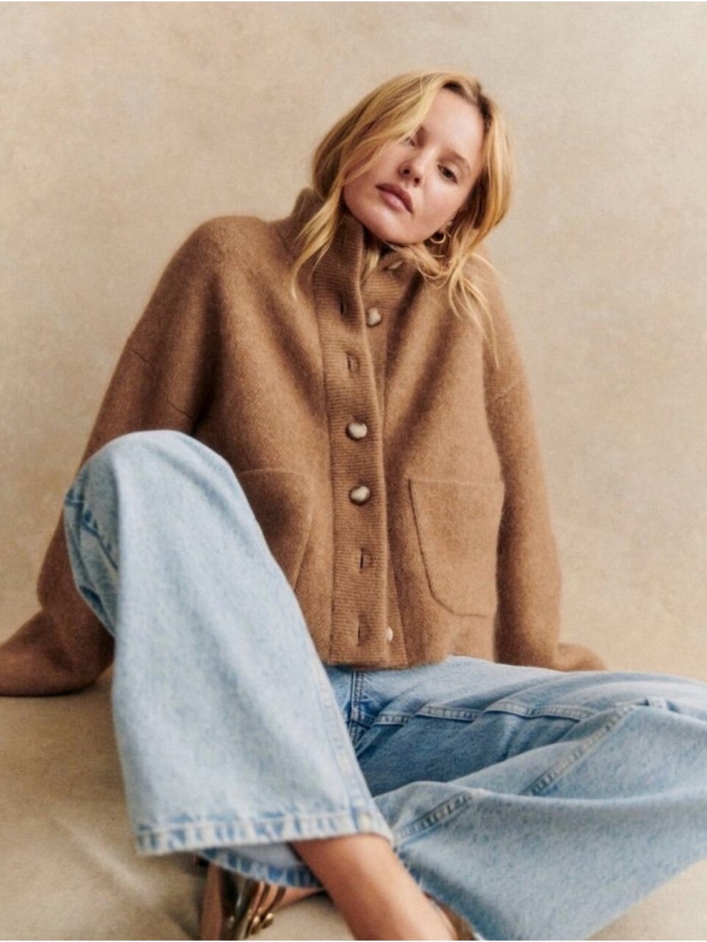 Sezane Thais Camel - size L - NWOT
